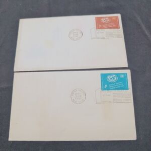 2- 1961 Vintage United Nations Postage Stamps Envelopes FDC